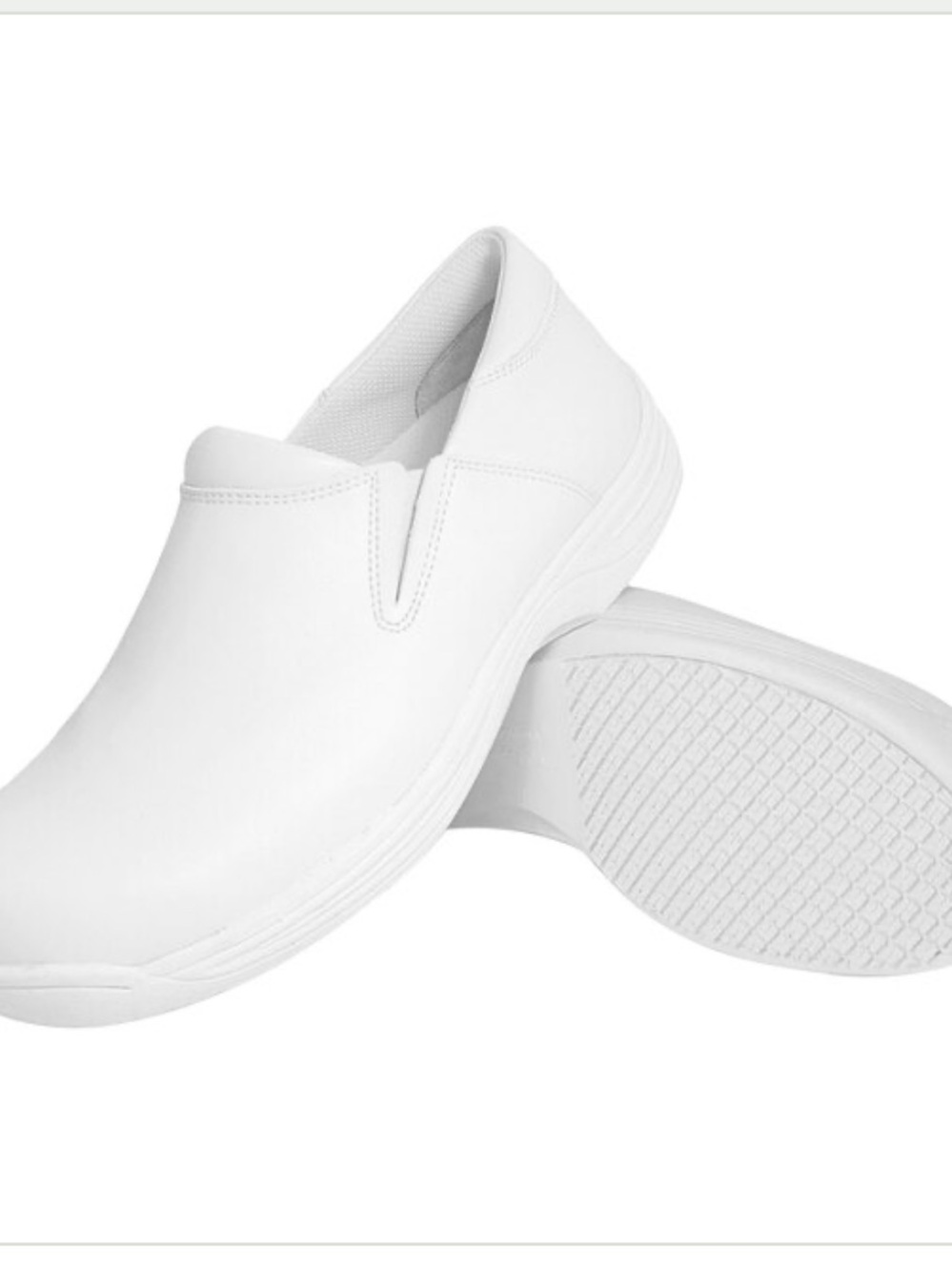 Genuine Grip 4705 Men's Sz 10.5 MWhite Ultra Light Non-Slip Slip-On Leather Shoe